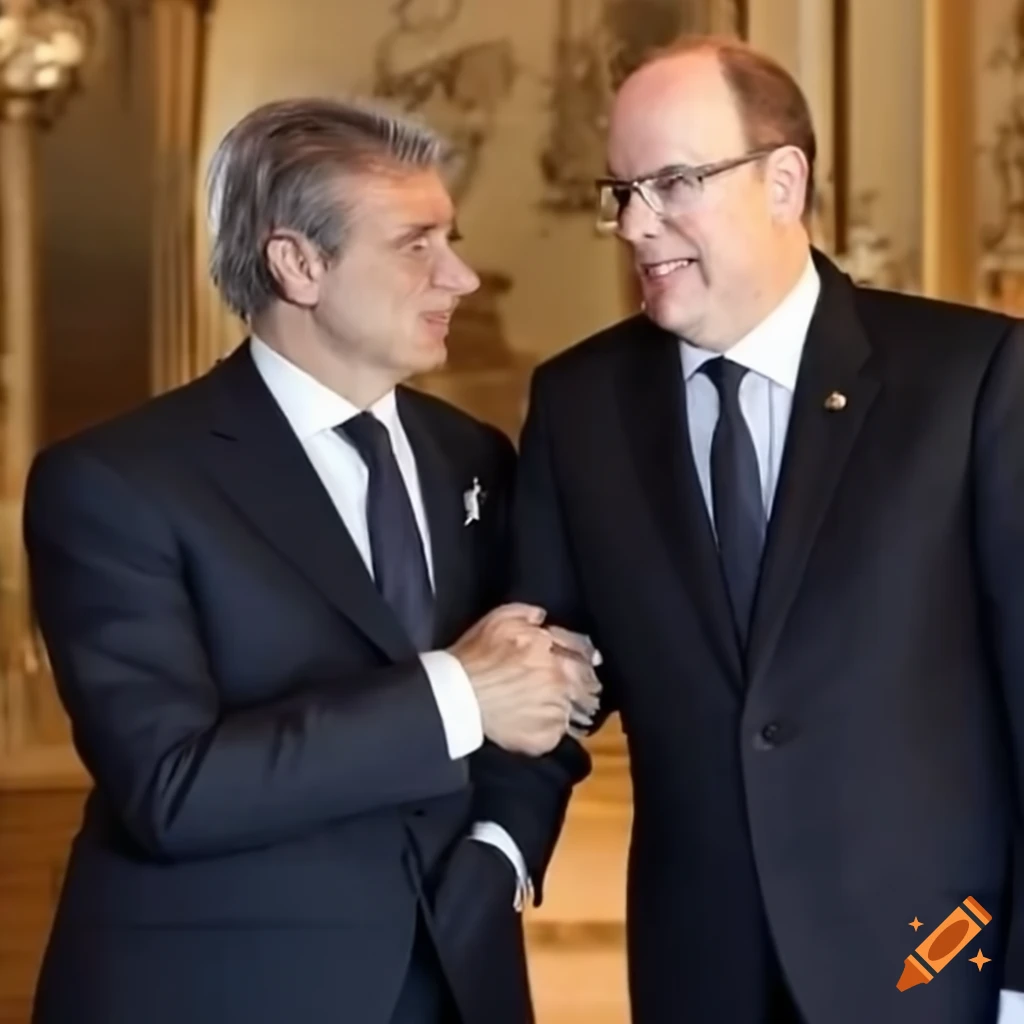 Royal and celebrity handshake on Craiyon