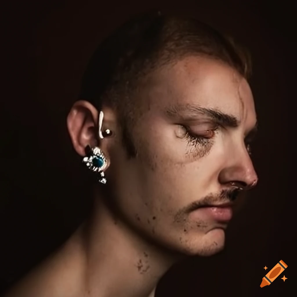 man getting a nose piercing