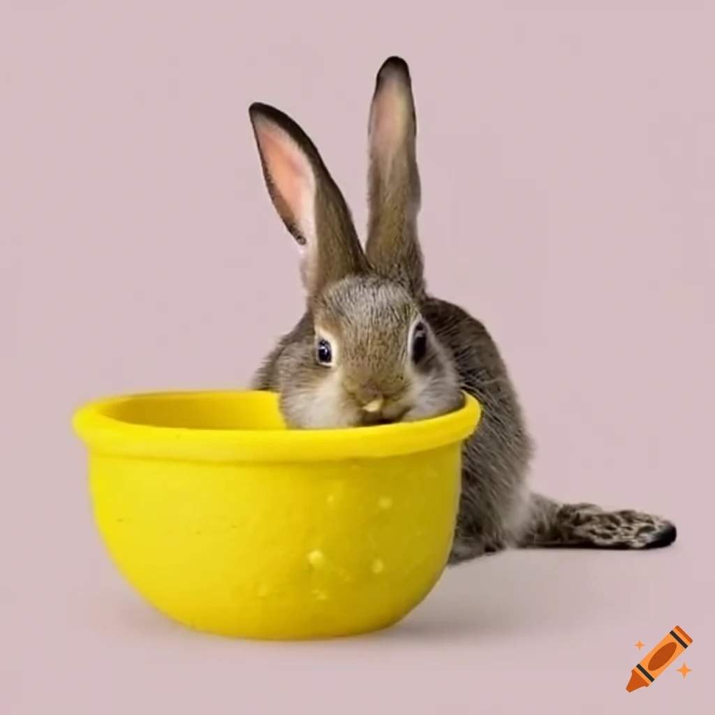 Rabbit eating mustard on Craiyon