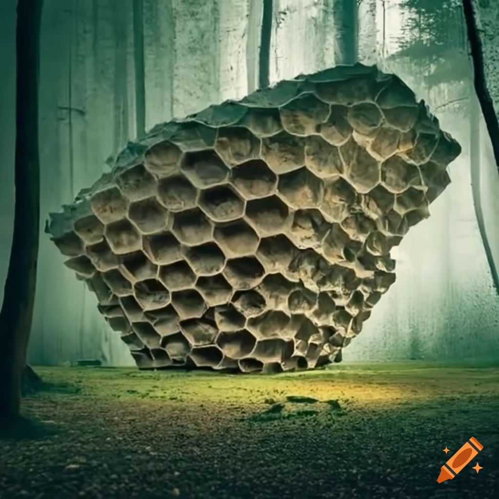 Concrete structure in a forest on Craiyon