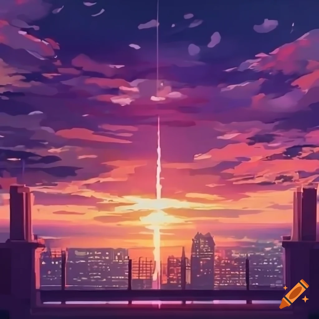 Wallpaper : sunset, cityscape, anime, sky, evening, wind, 5 Centimeters Per  Second, dusk, Makoto Shinkai, cloud, weather, dawn, mast, screenshot  1920x1080 - RaidyHD - 125142 - HD Wallpapers - WallHere