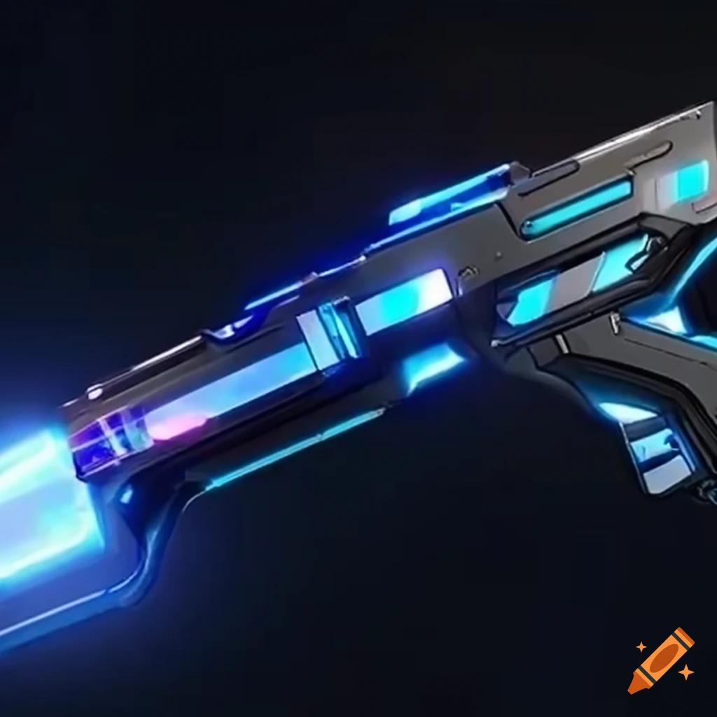 Futuristic weapon concept art with clean geometric design on Craiyon