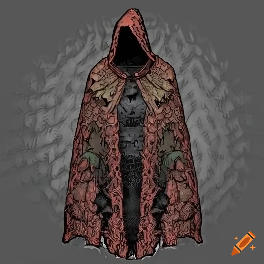 Colorful feathered lizard with chainmail cloak