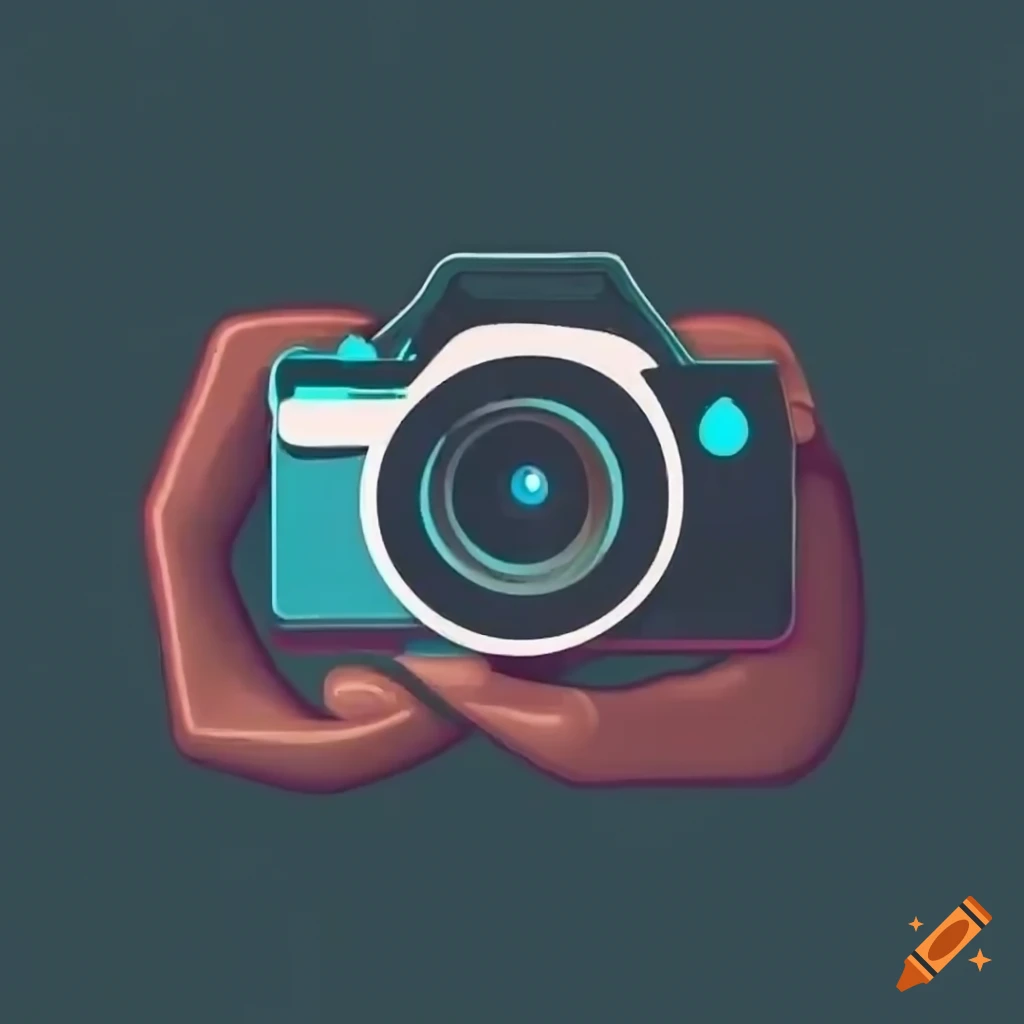 Camera logo in a hand on craiyon