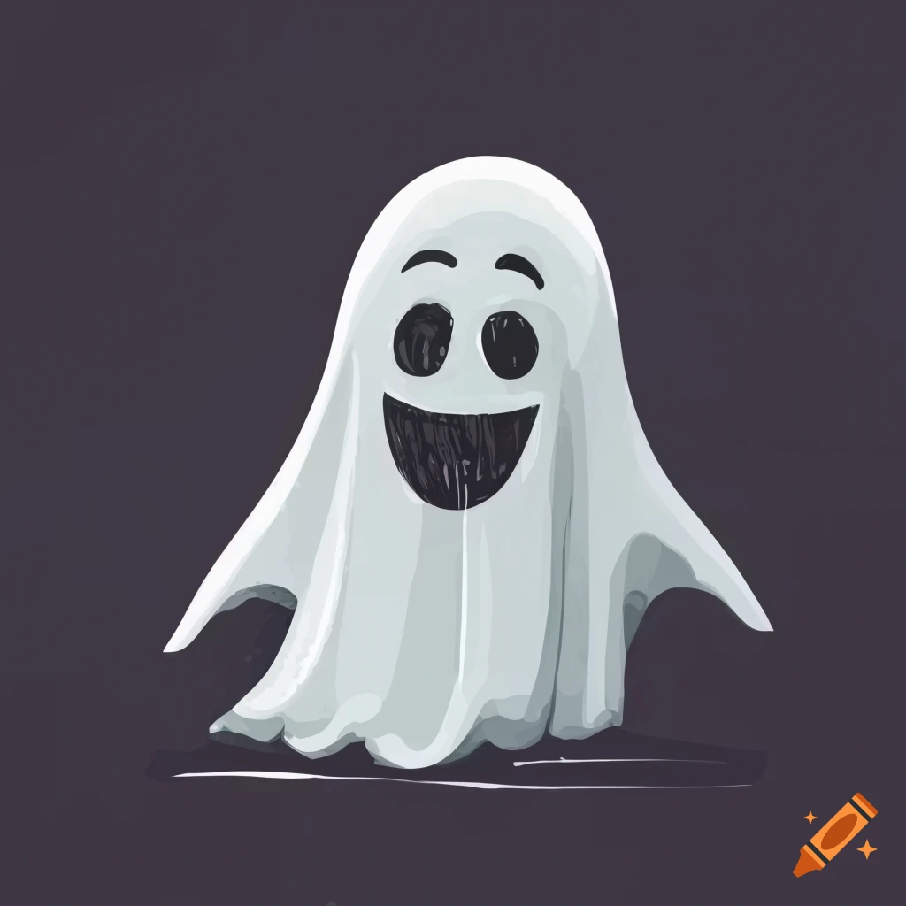 Cute halloween ghost logo on Craiyon