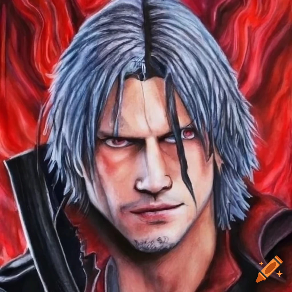 Vergil, the stoic demon hunter from devil may cry 5, amidst an