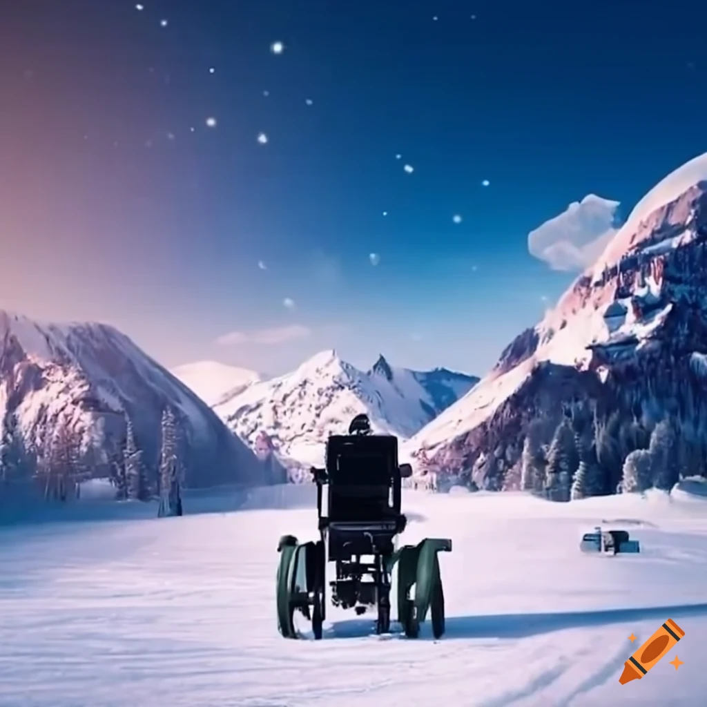 motorized wheelchair conquering snowy mountain