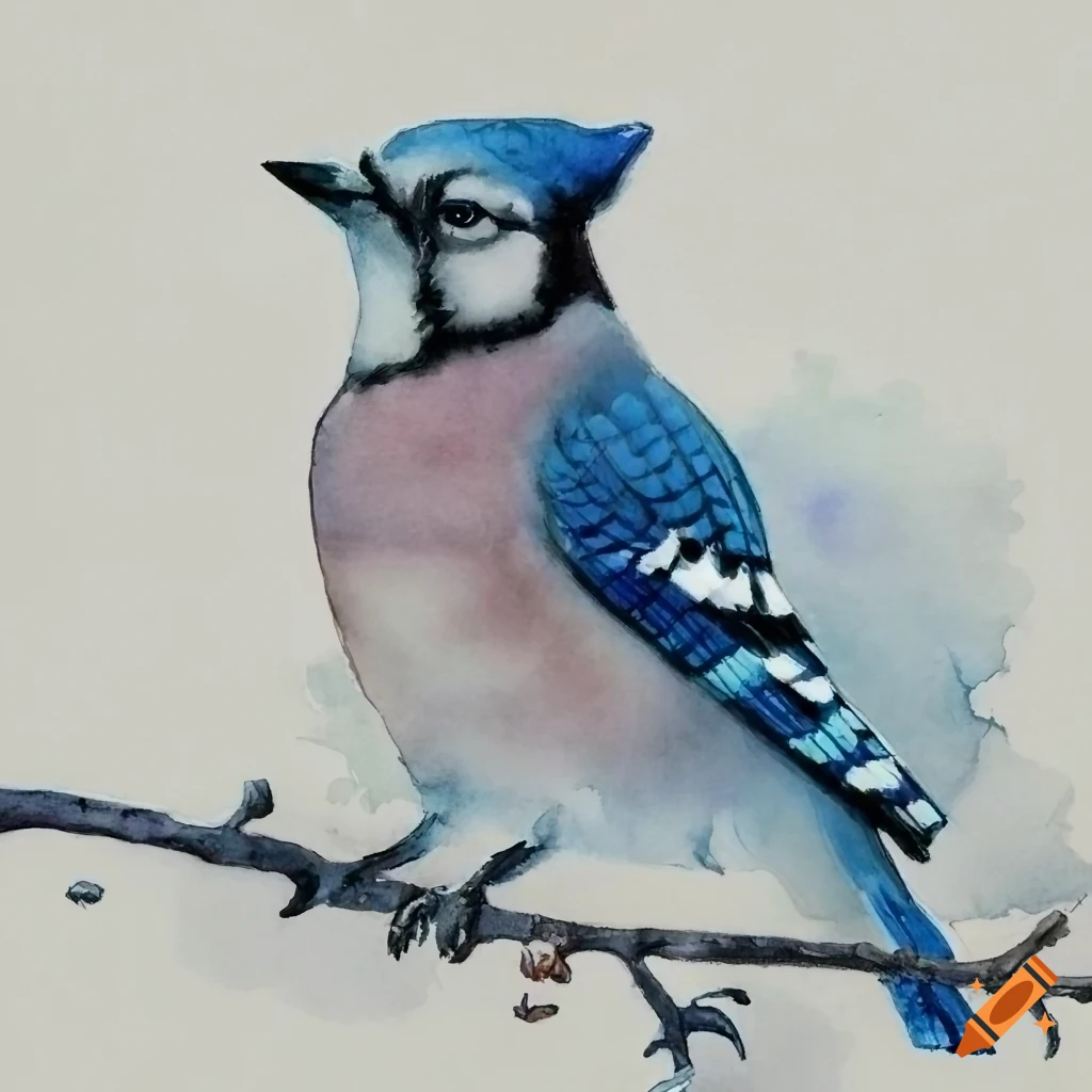 Colorful watercolor painting of a chickadee on Craiyon