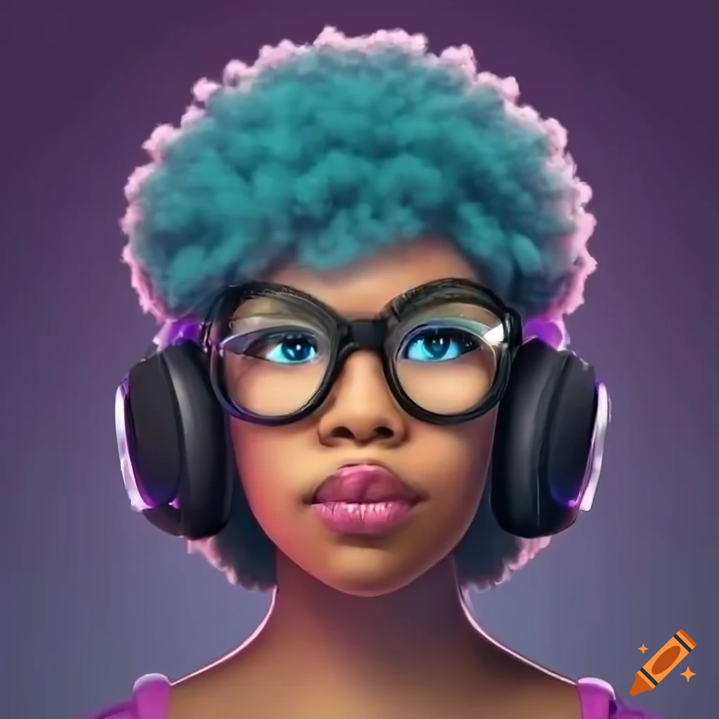 Gamer girl wearing glasses on Craiyon