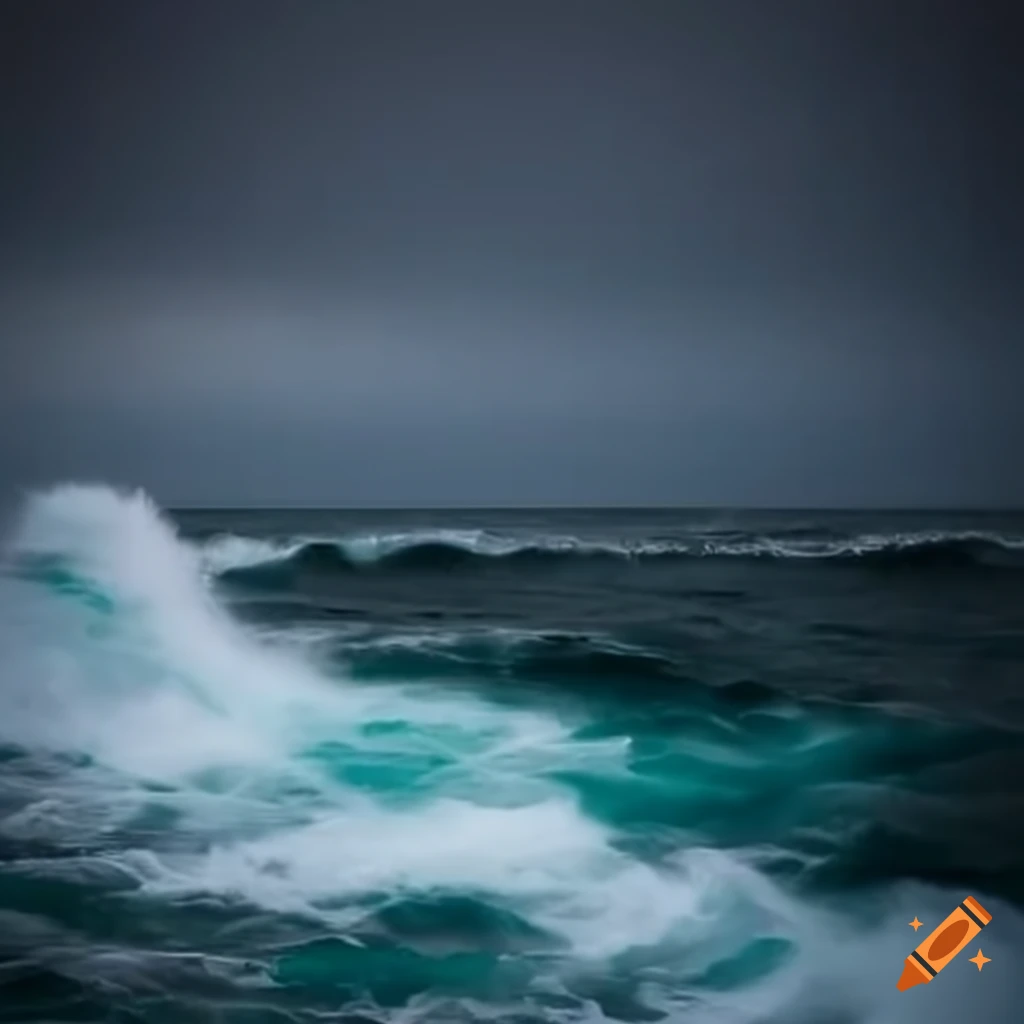 dark and dramatic sea waves