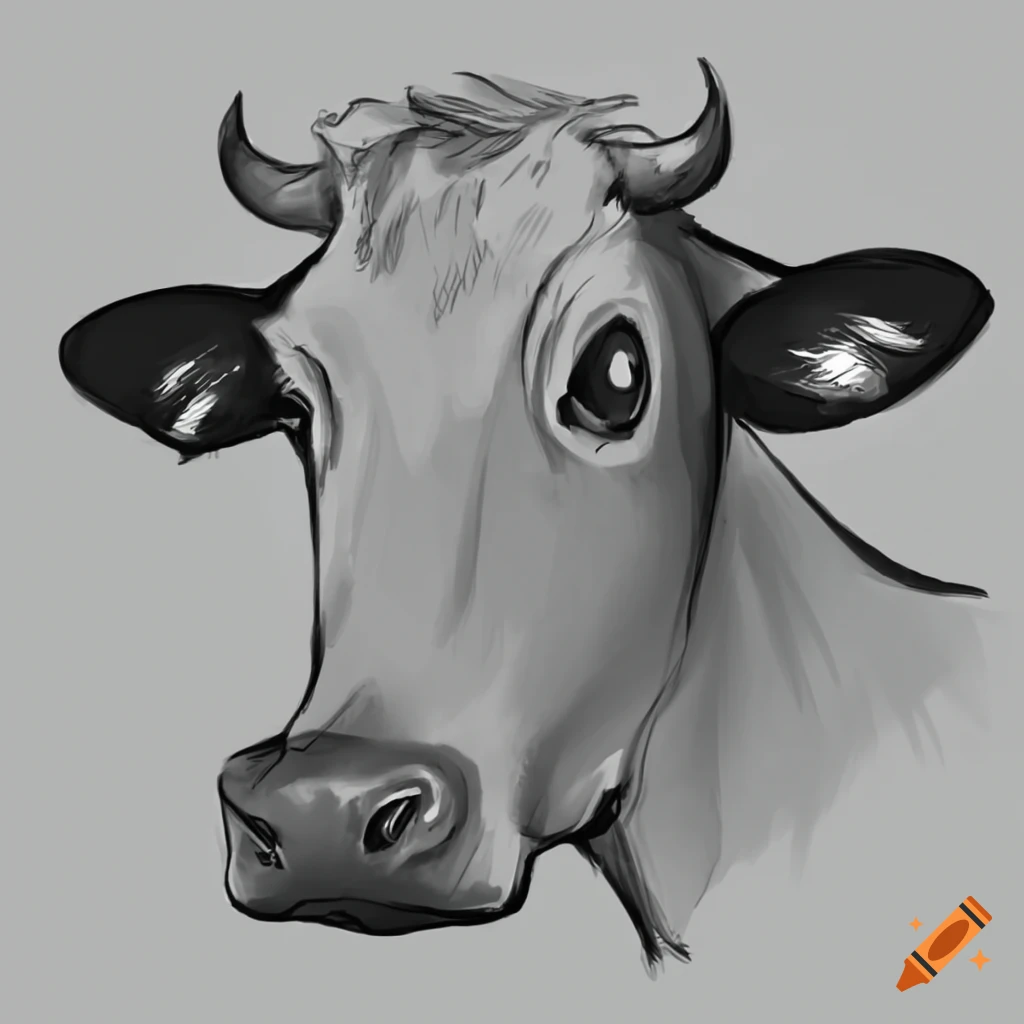 Poster cow hand drawn vector llustration realistic sketch - PIXERS.CO.NZ