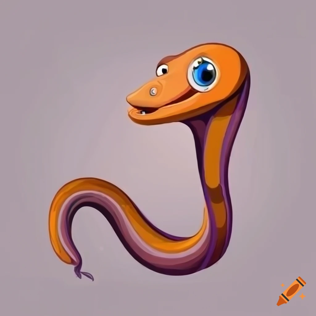 Cartoon illustration of an eel on Craiyon