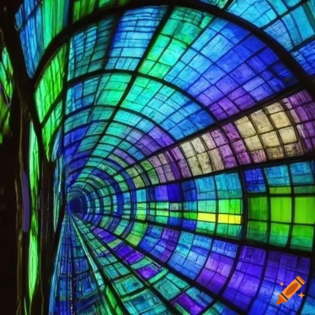 stunning stained glass tunnel