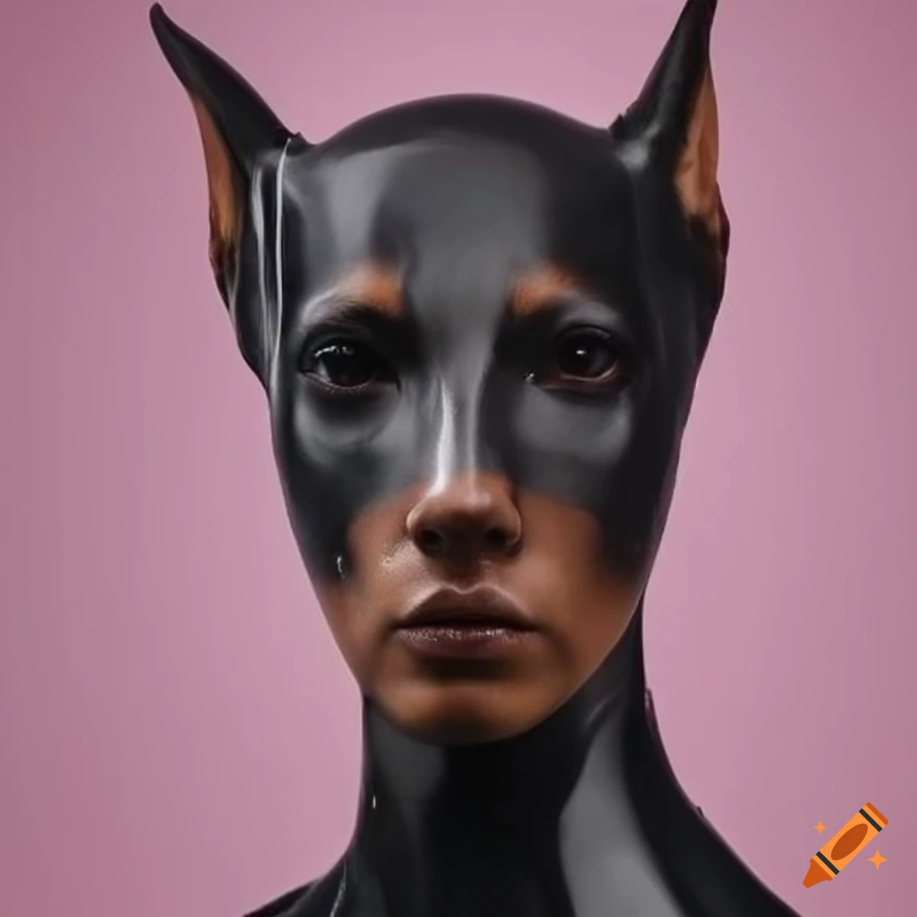 Kendall Jenner inspired doberman head latex mask