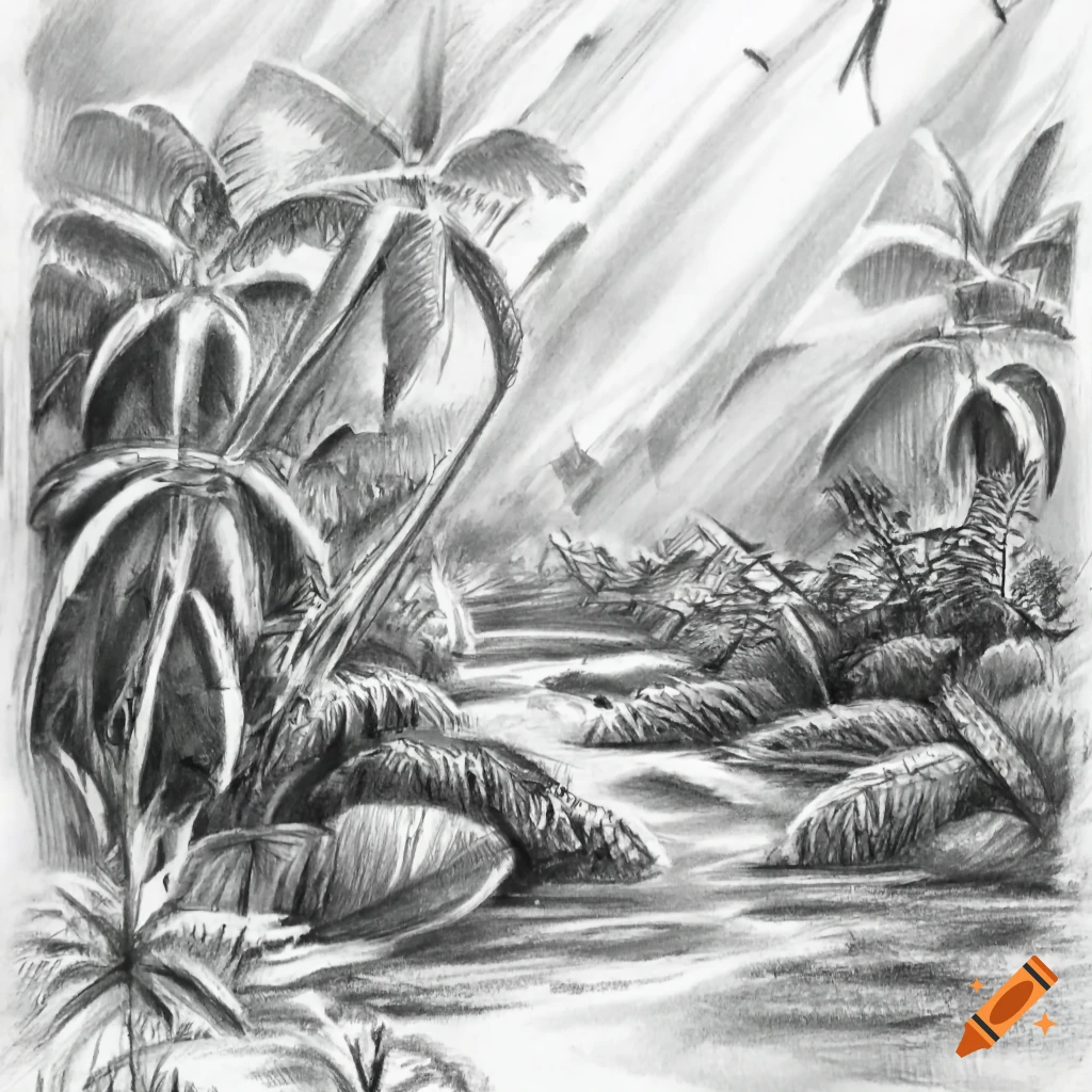 Mountain and trees landscape scenery drawing easy ways with pencil //  Nature drawing with pencil // - YouTube