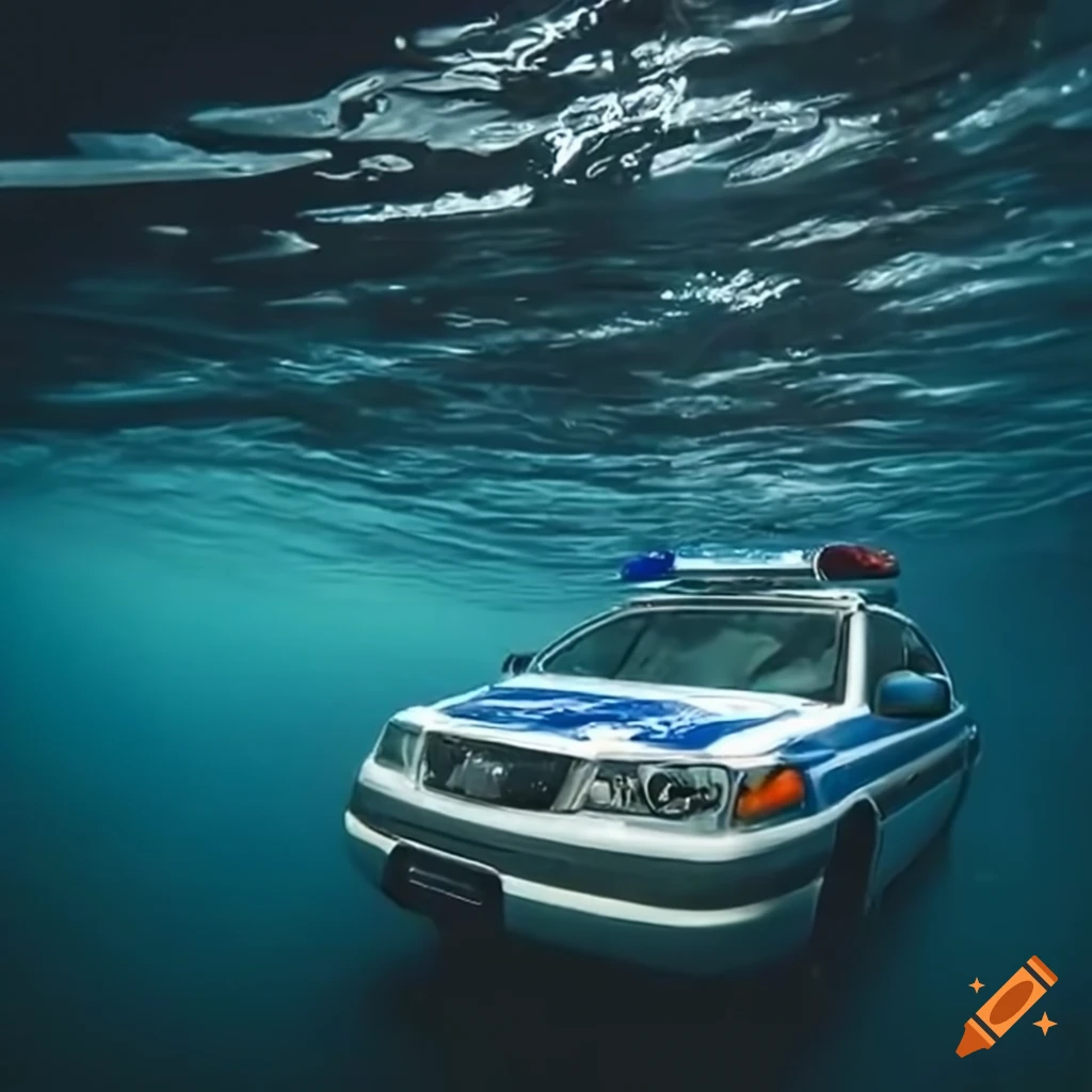 Concept art of a police car submerged underwater