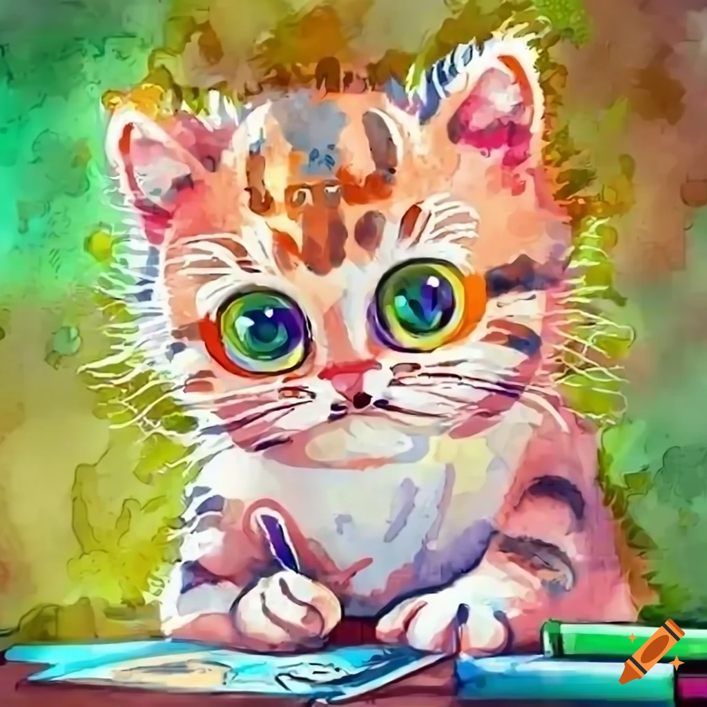 cartoon-kitten-taking-a-test-on-craiyon