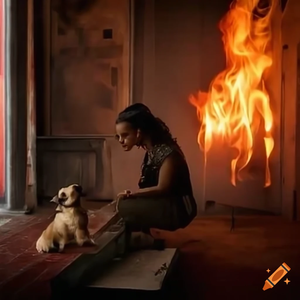 Alicia Keys saving a woman and her puppy from a burning building