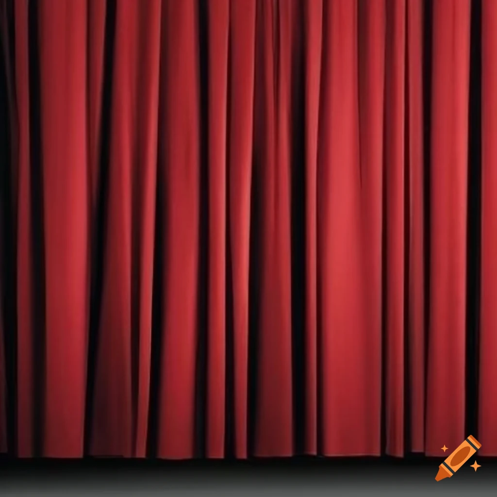 Bright red wide angle curtain