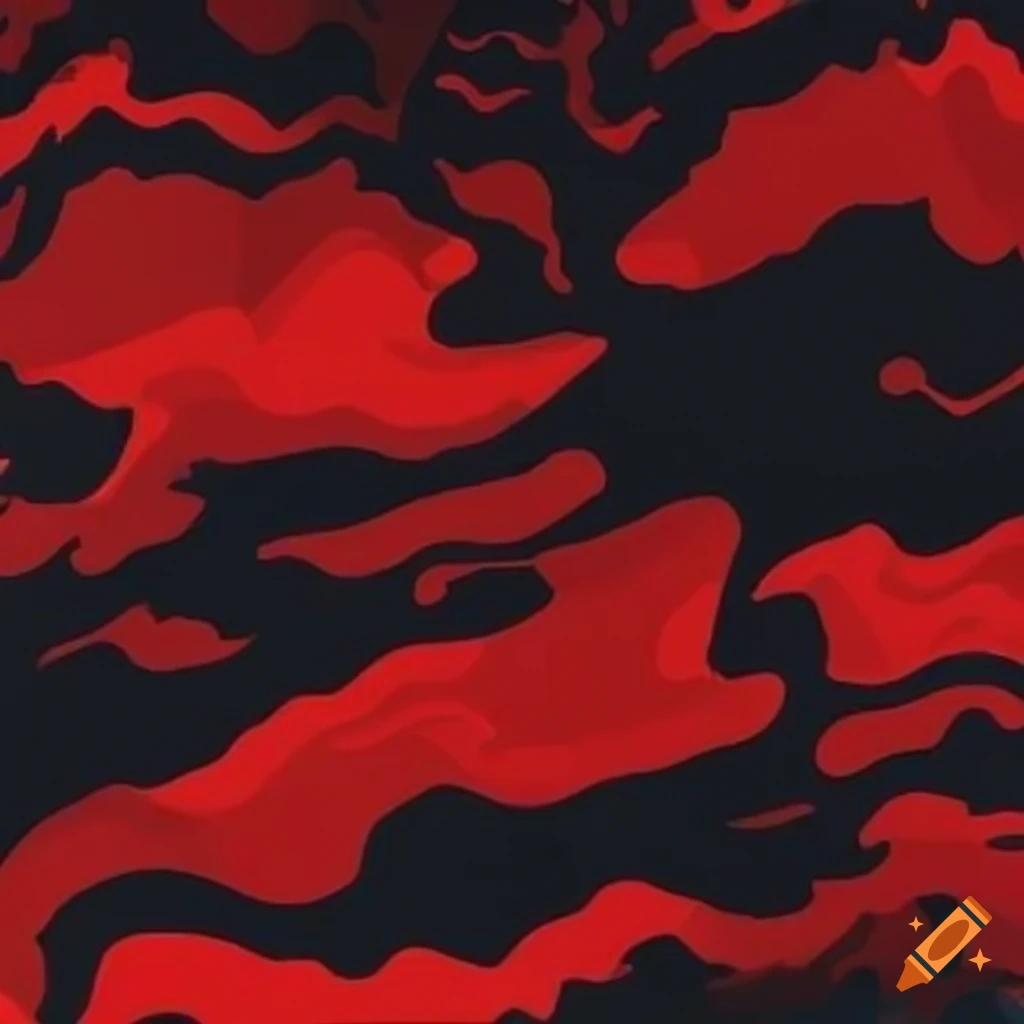 High-resolution red camouflage pattern