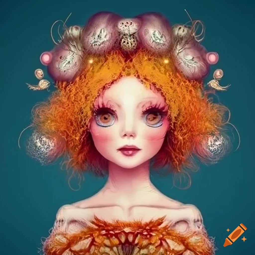 colorful illustration of adorable girls with unique embellishments