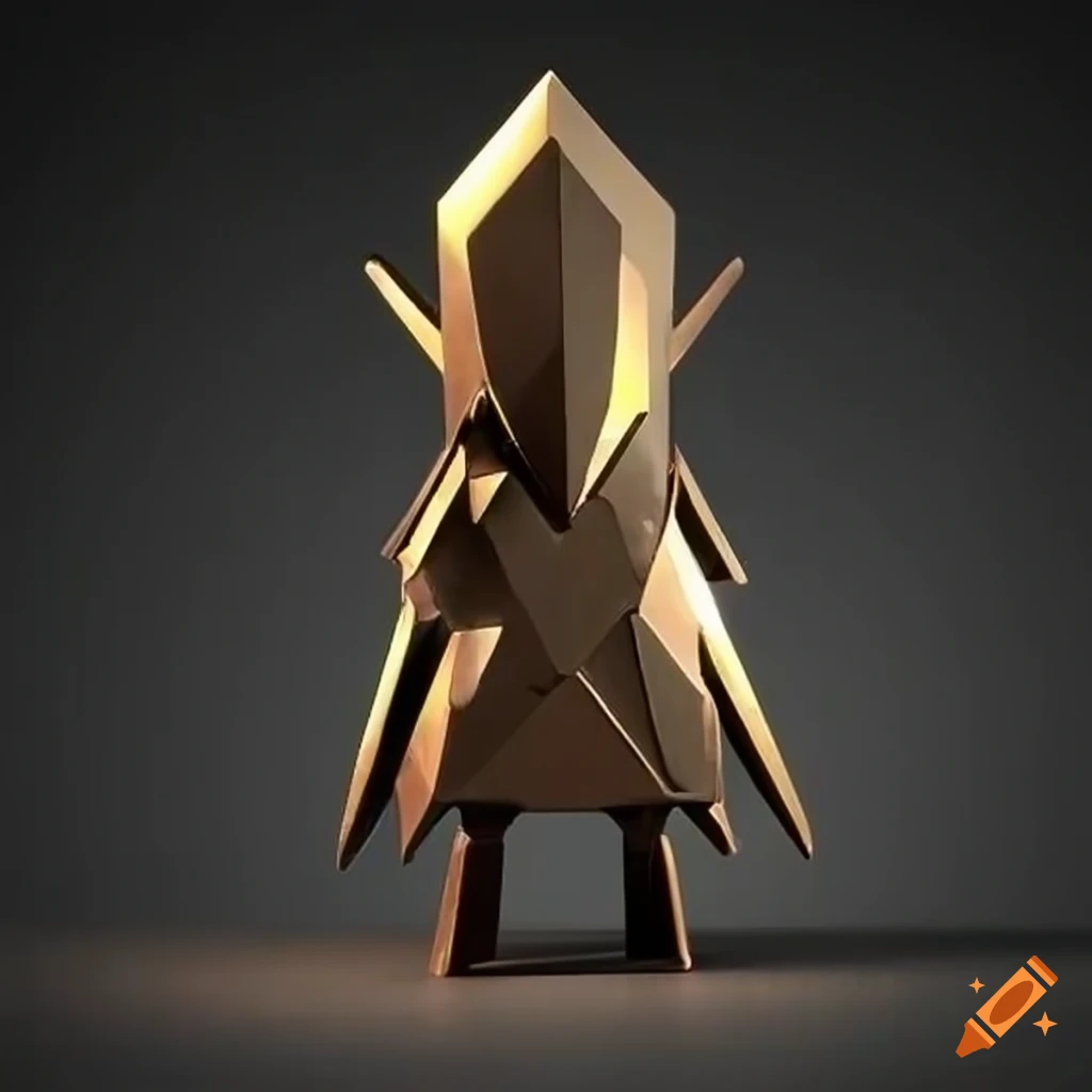 minimalist metal sculpture inspired by Zelda game
