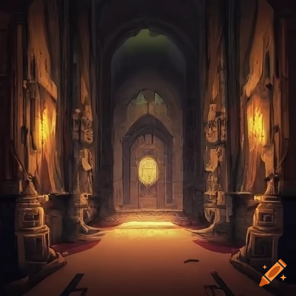 image of a mysterious dungeon hallway