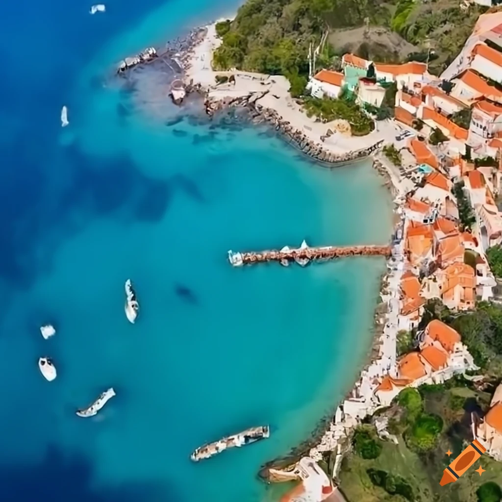 aerial-view-of-a-village-by-the-mediterranean-sea-on-craiyon