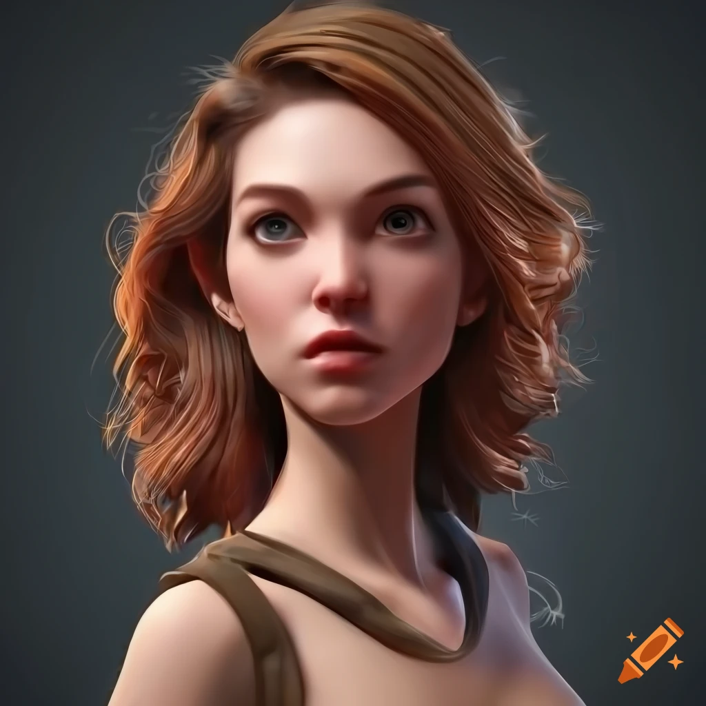 Intricately detailed concept art of a young adventurous woman on Craiyon