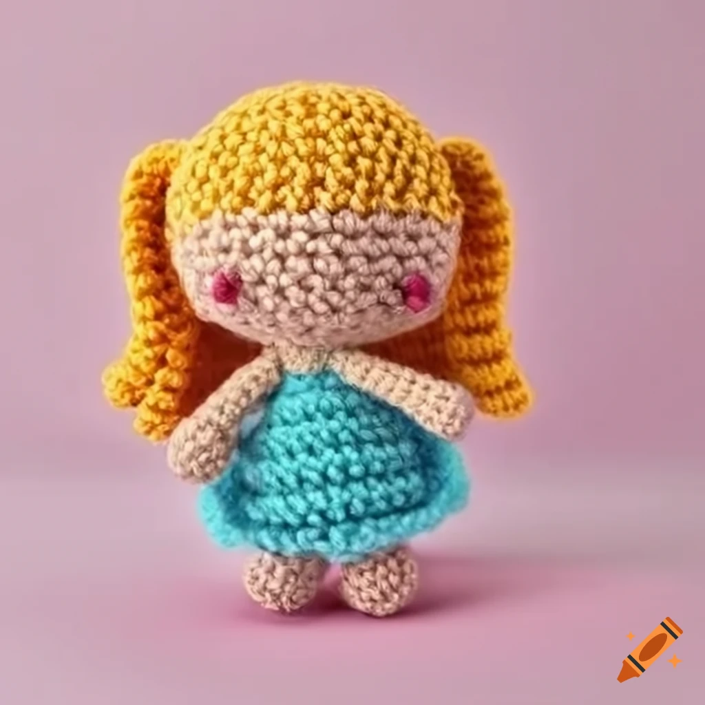 handmade amigurumi of a cute little girl