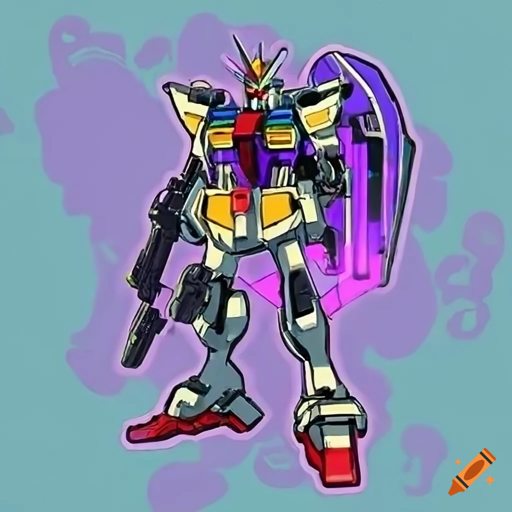 energetic Gundam wielding weapons