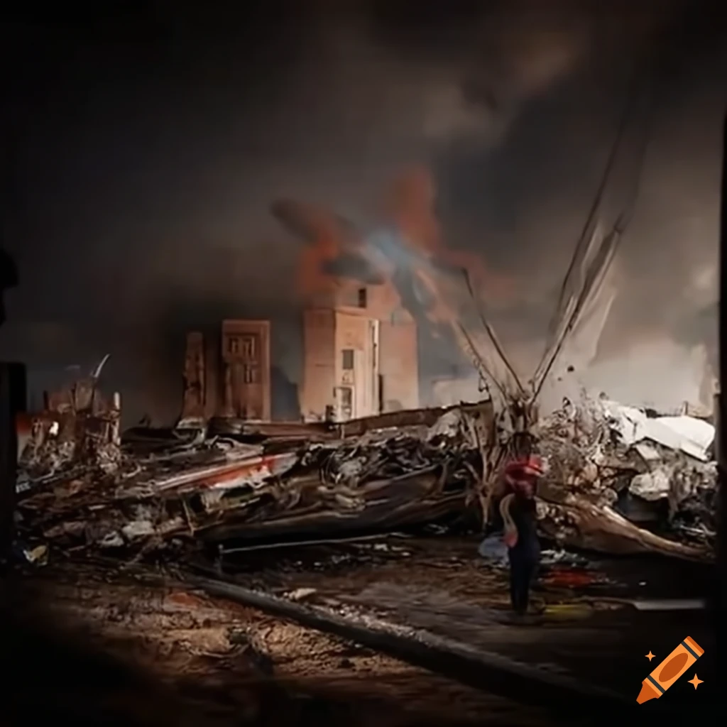 Snapshot of the dairy queen accident aftermath on Craiyon