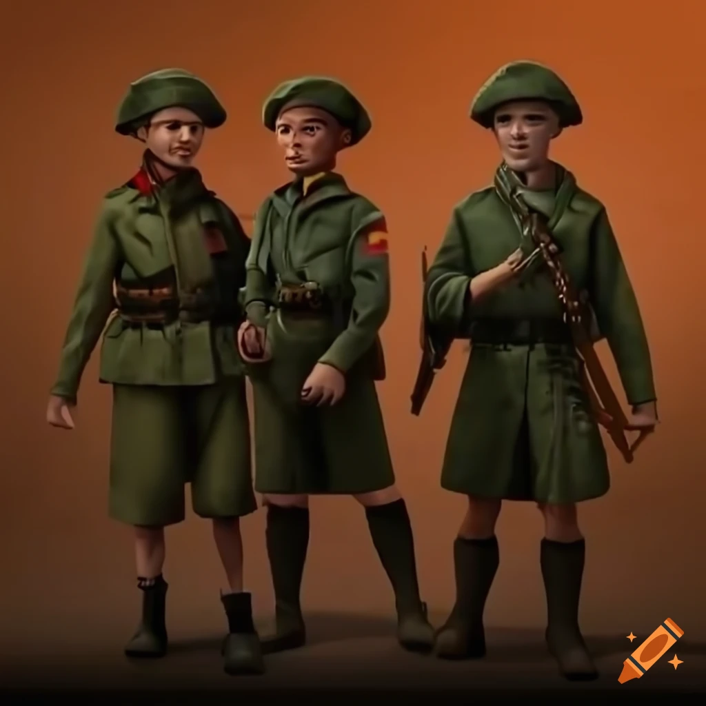photorealistic image of a diverse group of German scouts