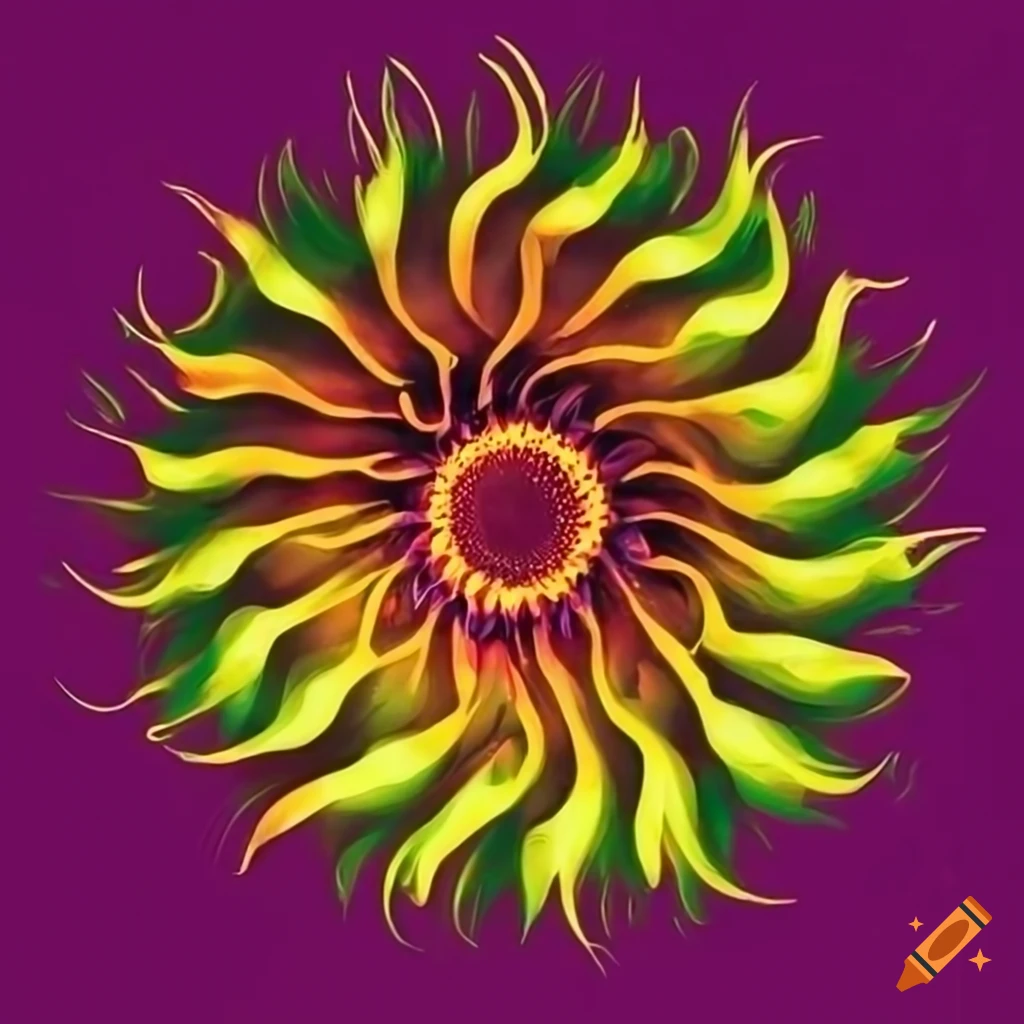 Sunflower spiral decal