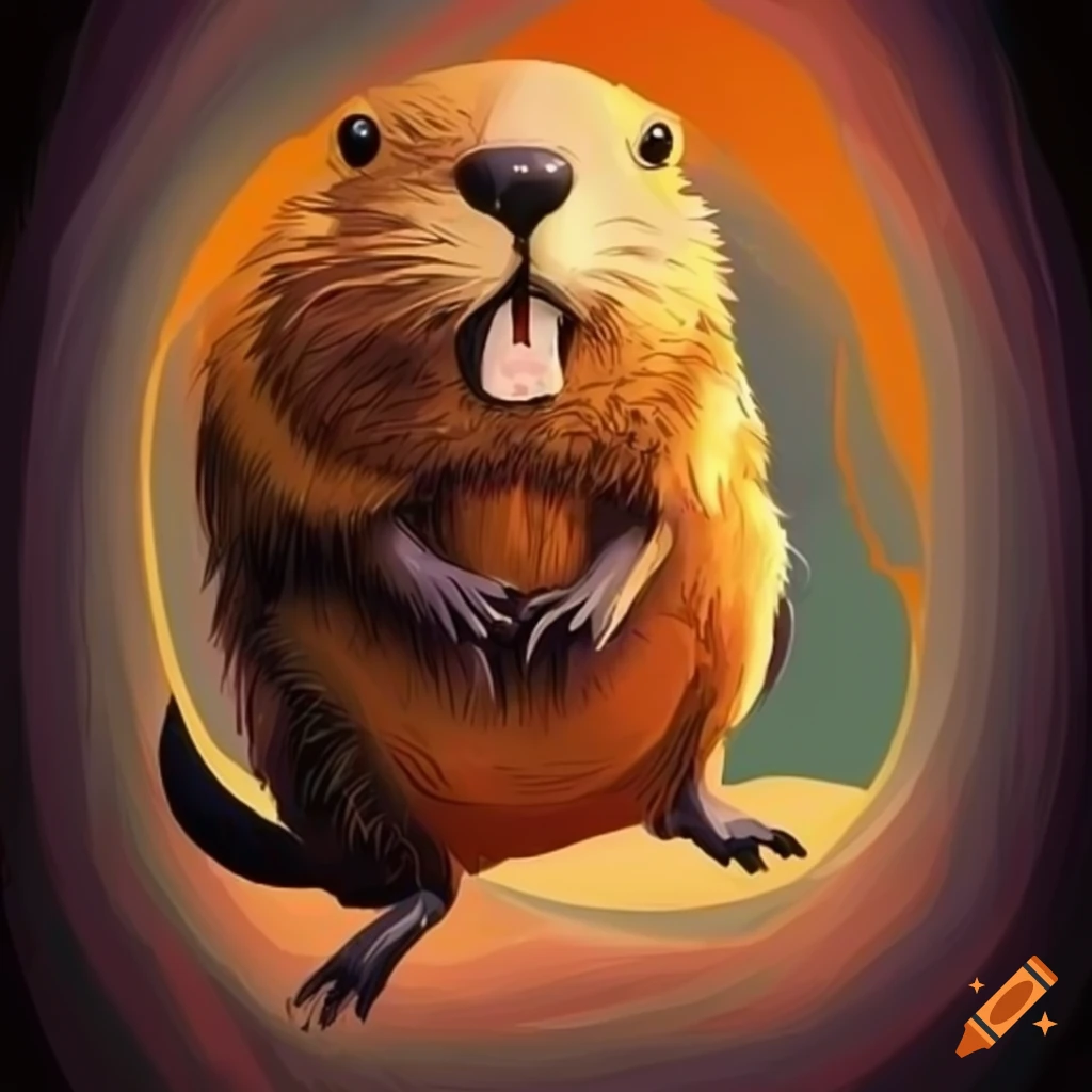 quirky illustration of an exaggerated beaver