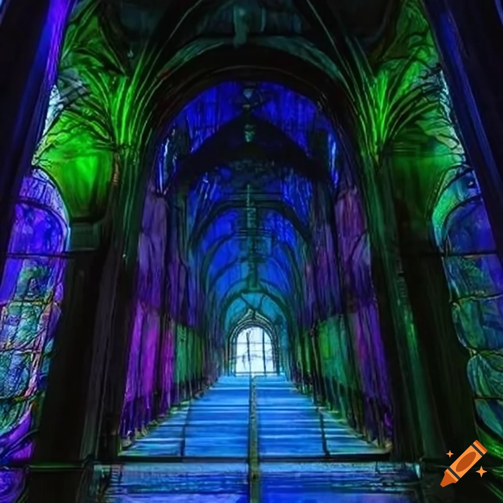 stunning stained glass tunnel