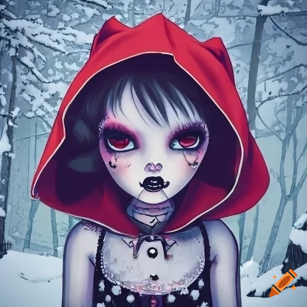 Image of a cute gothic girl on Craiyon