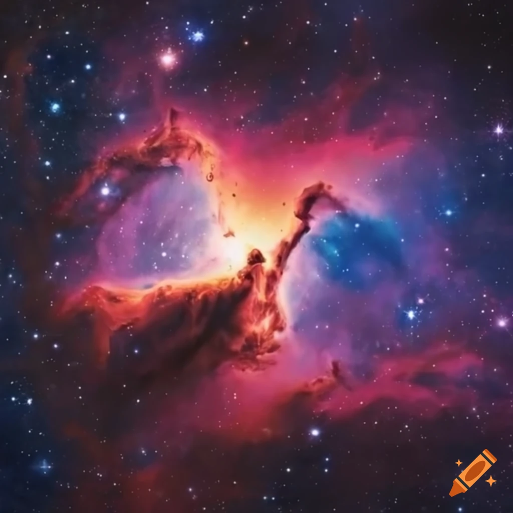 Hyper realistic nebula with vibrant colors and stars on Craiyon