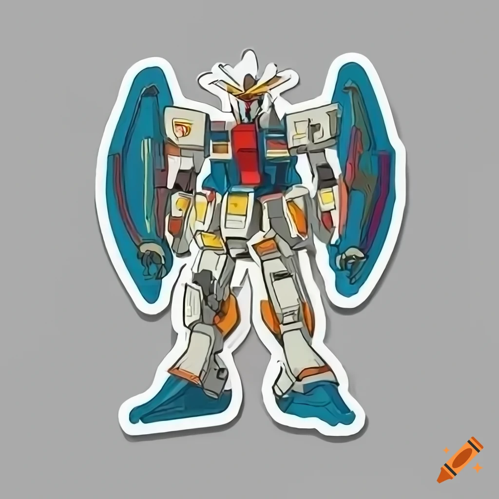 Detailed vector art of a gundam sticker