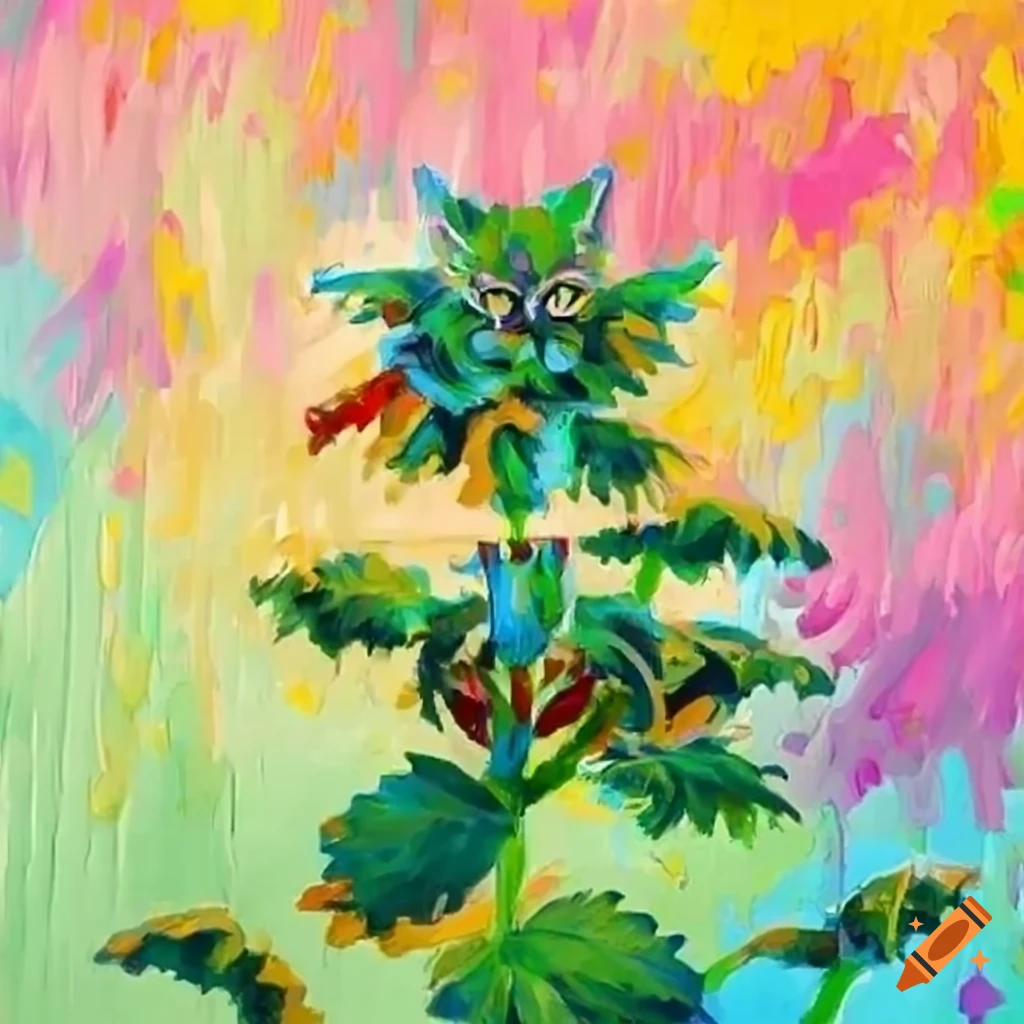 16bit color depiction of a catnip plant on Craiyon