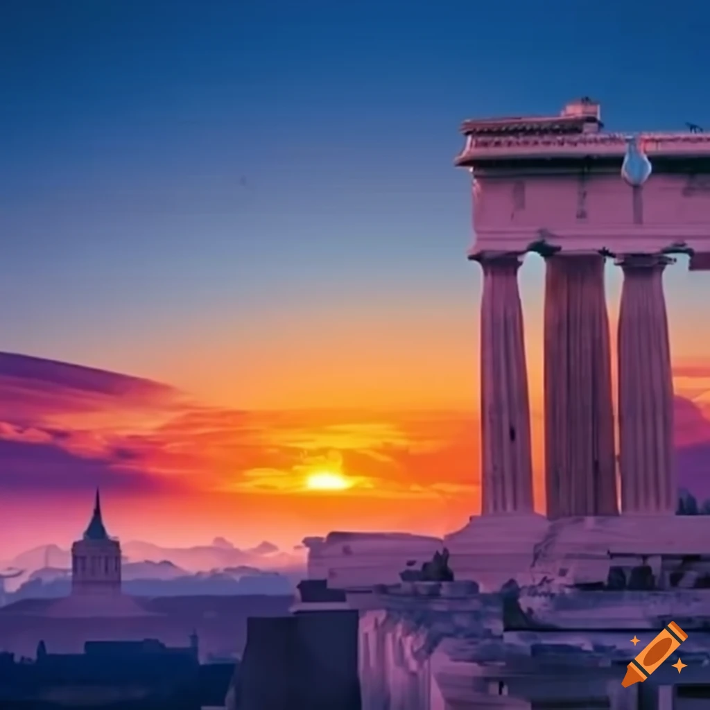 sunset-view-of-the-majestic-parthenon-on-craiyon