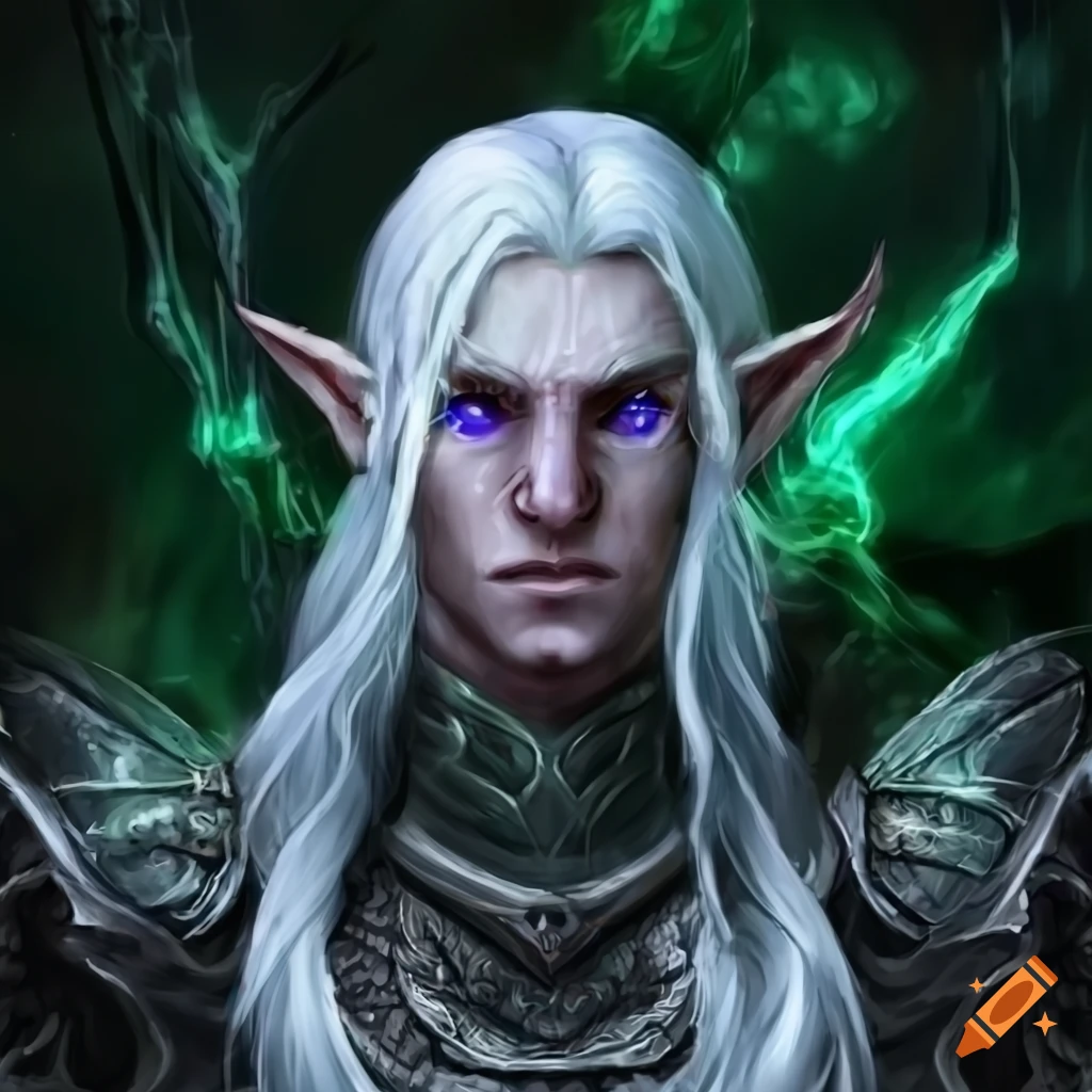 Digital art of a powerful male astral elf warrior on Craiyon