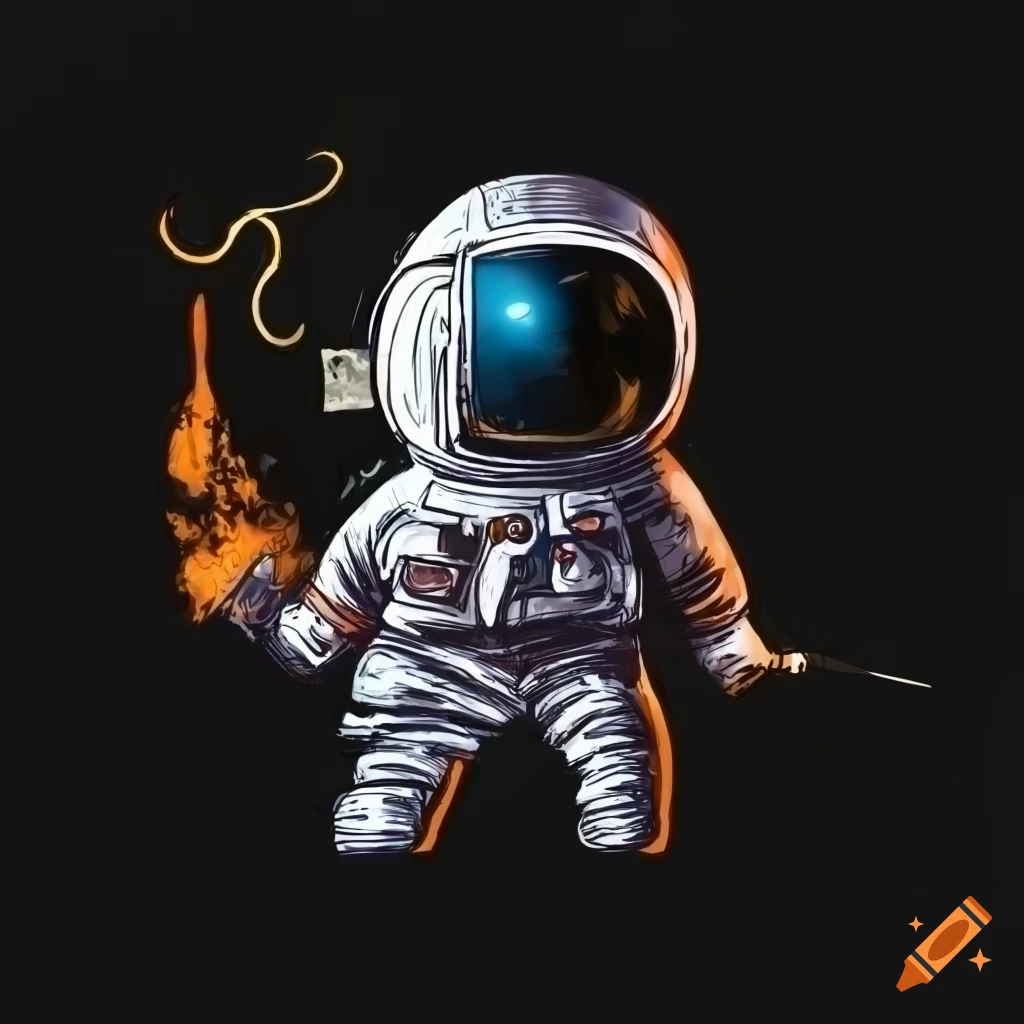 How to Draw an Astronaut in Space Scene Step by Step - very easy - YouTube