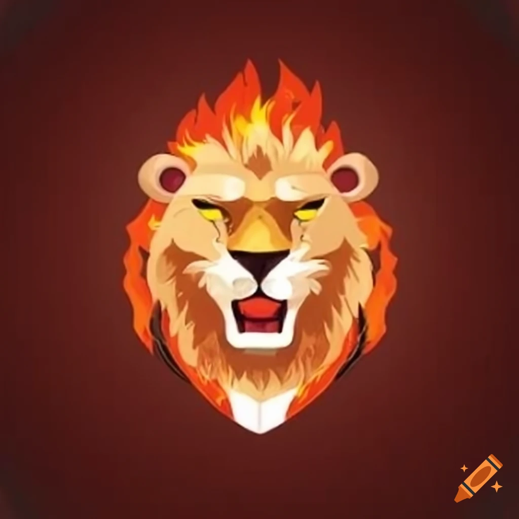 Summer Olympics emblem with a lion-shaped fire