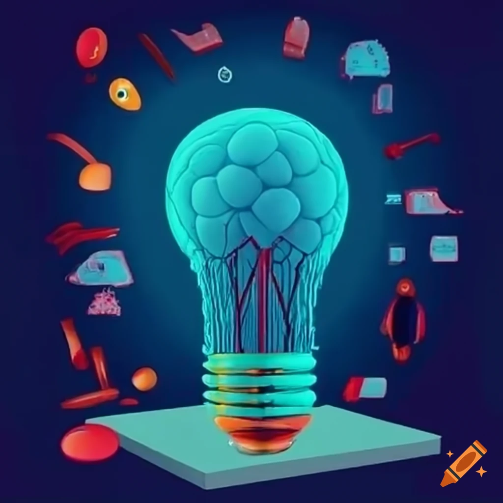 innovation concept with gears and lightbulb