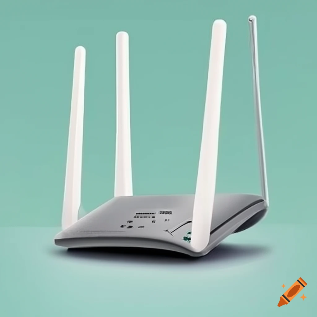 Six-antenna wi-fi router on Craiyon