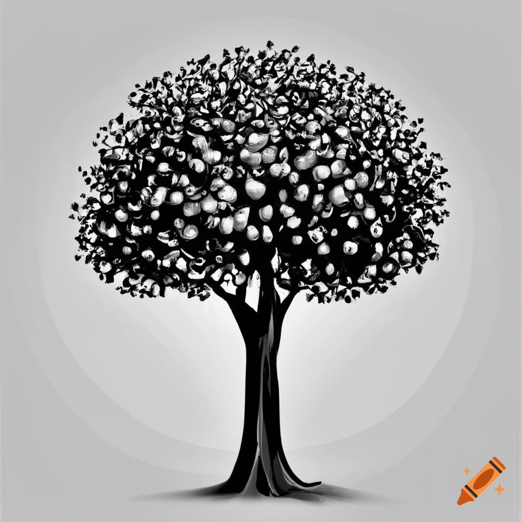 Cartoon doodle apple tree isolated on white background. Fruit tree in  childlike style. 5753081 Vector Art at Vecteezy