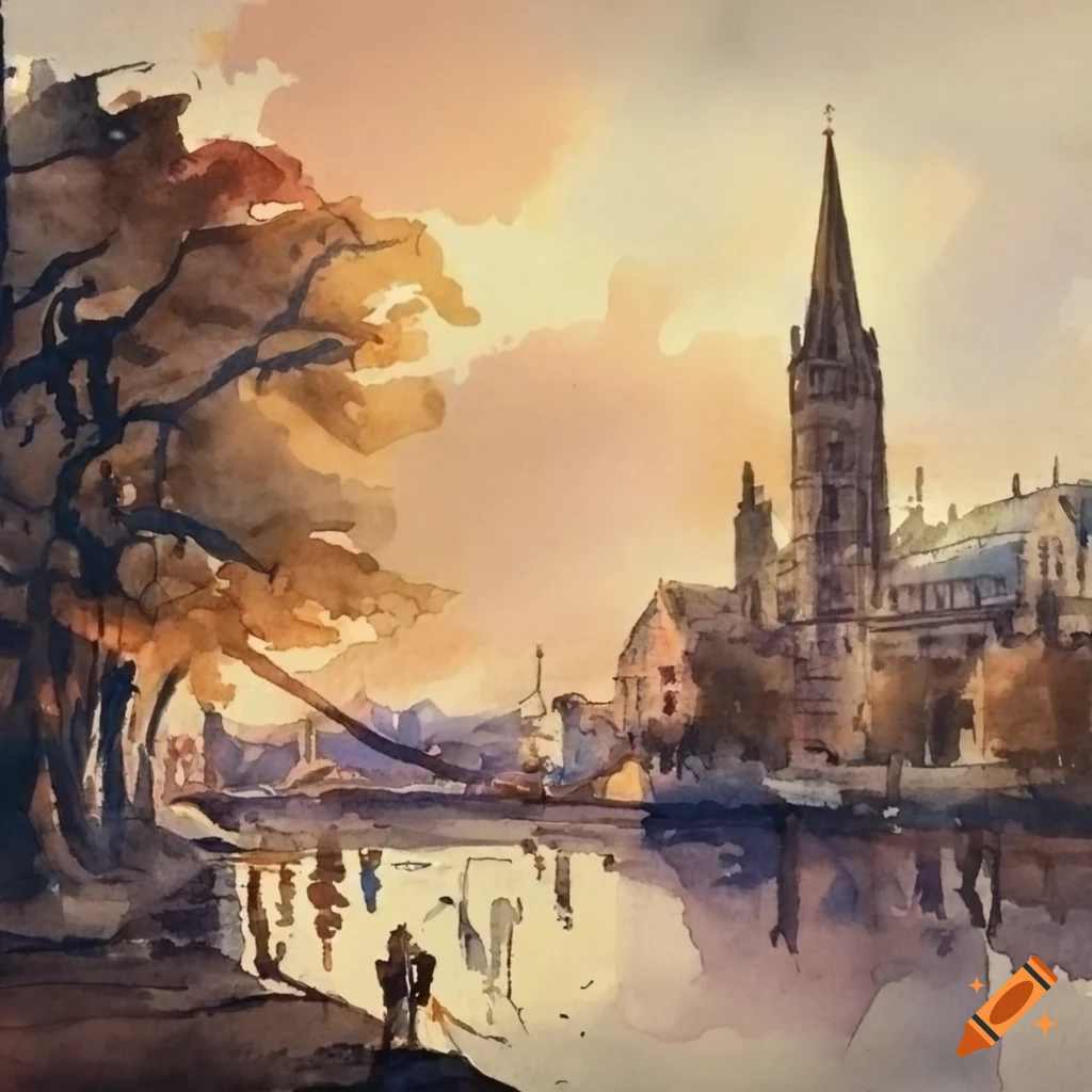 Watercolor of bristol city on Craiyon