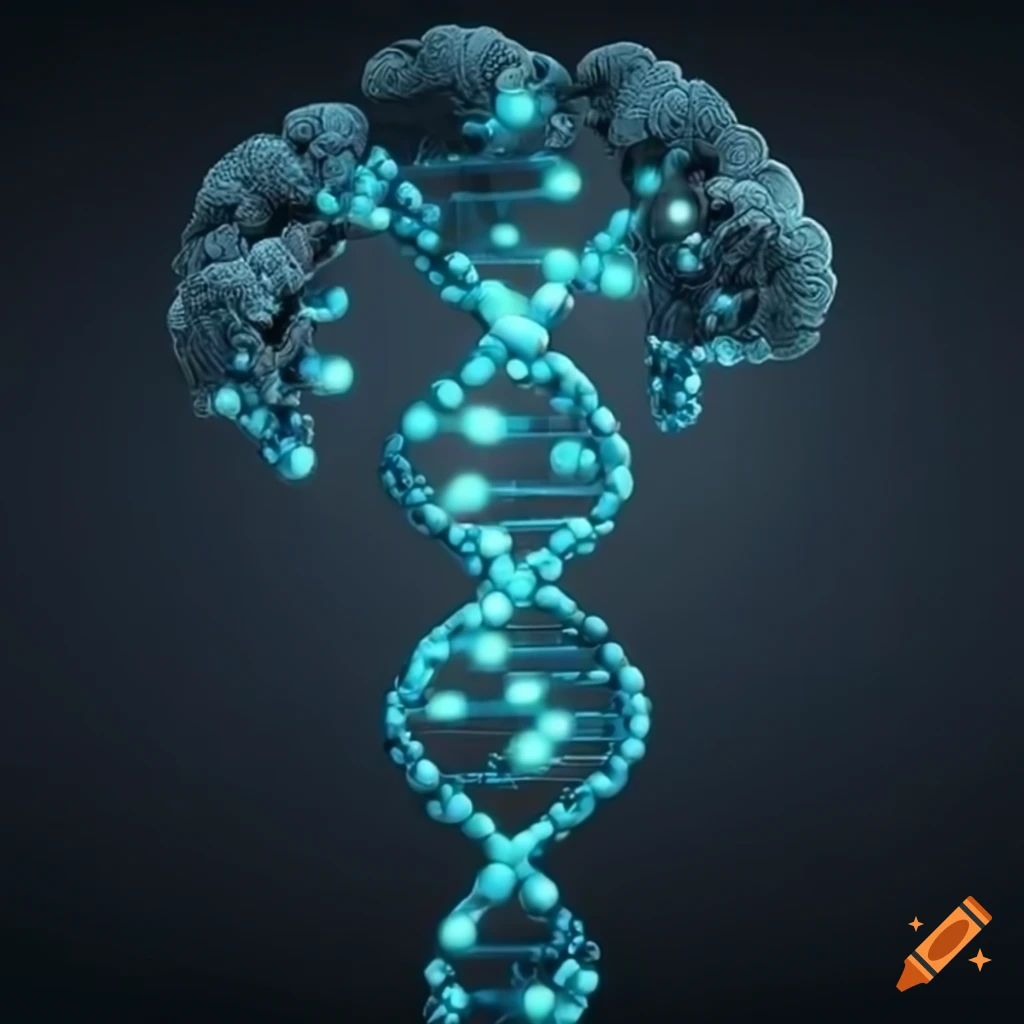 artistic representation of AI decoding genetic code