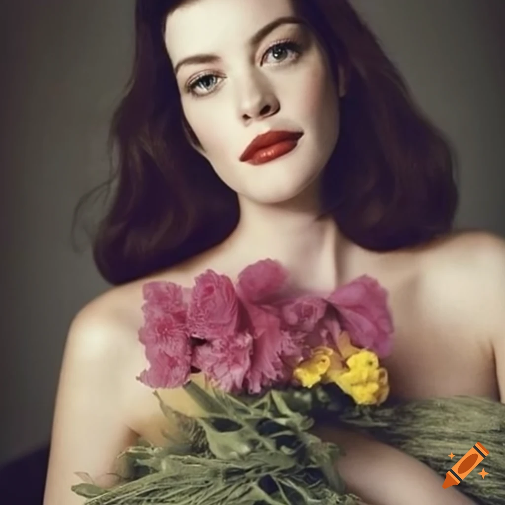 Liv tyler with flowers on Craiyon